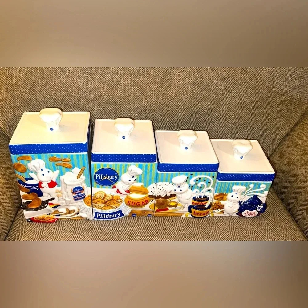 VTG The Pillsbury Doughboy/Danbury Mint 2000 Complete Canister Set Collection - Picture 3 of 15